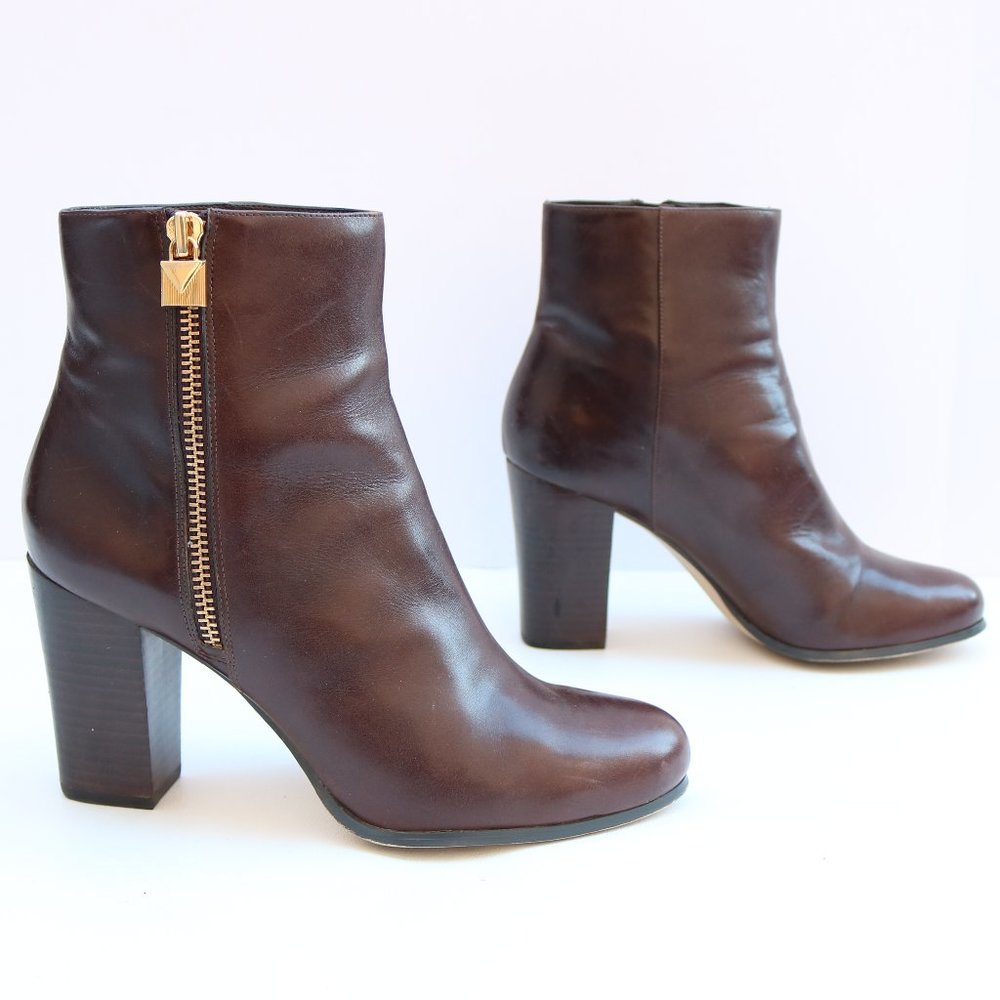 Michael Kors Brown Leather Ankle Boots